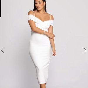 White midi dress
